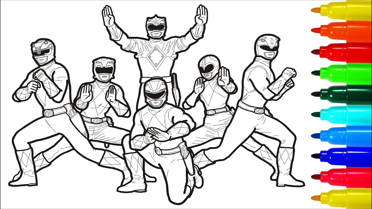 power rangers colouring pages printable