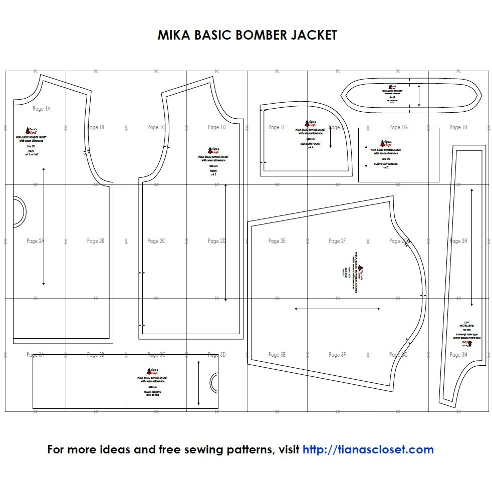 Mika Basic Bomber Jacket Free PDF Sewing Pattern Tiana s Closet