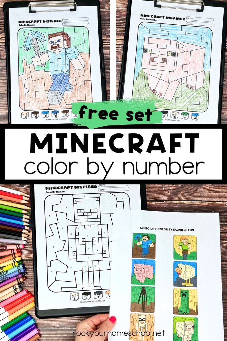 Minecraft Color By Number Pages Your Kids Will Dig 8 Free 