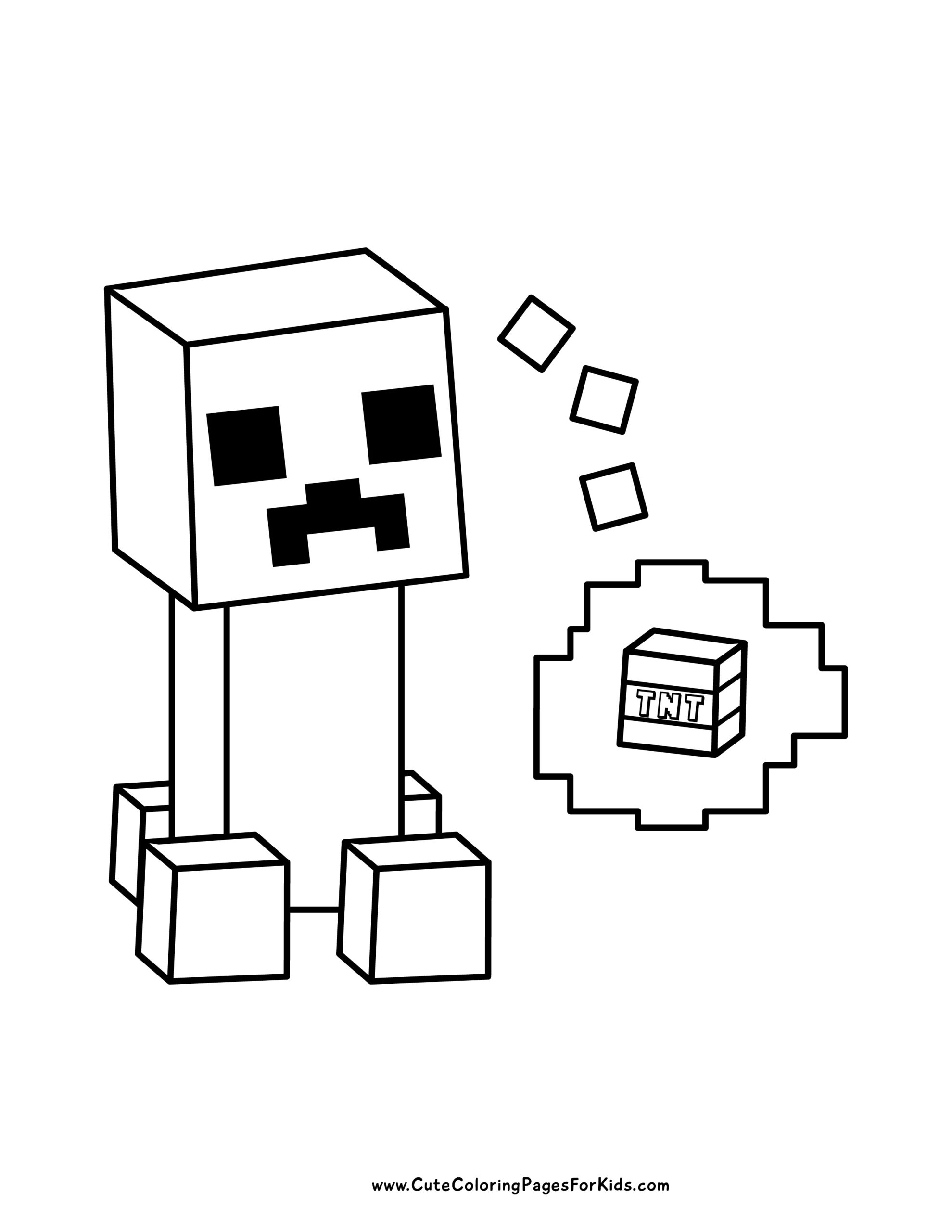 coloring pages for minecraft creeper