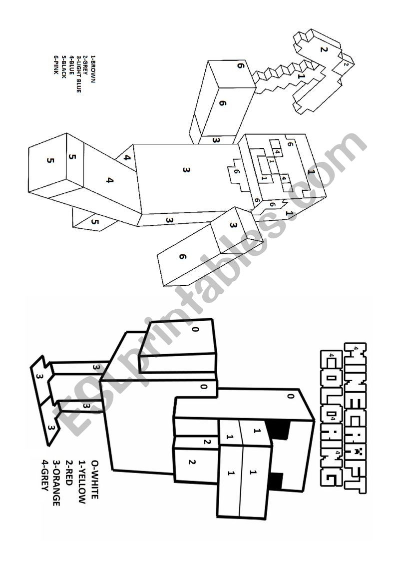 minecraft color by number printables
