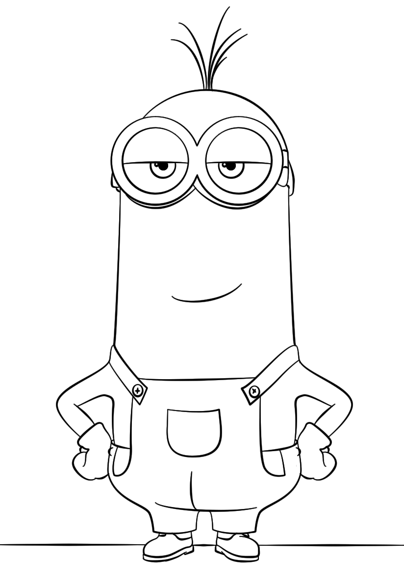 Minion Kevin Coloring Page Free Printable