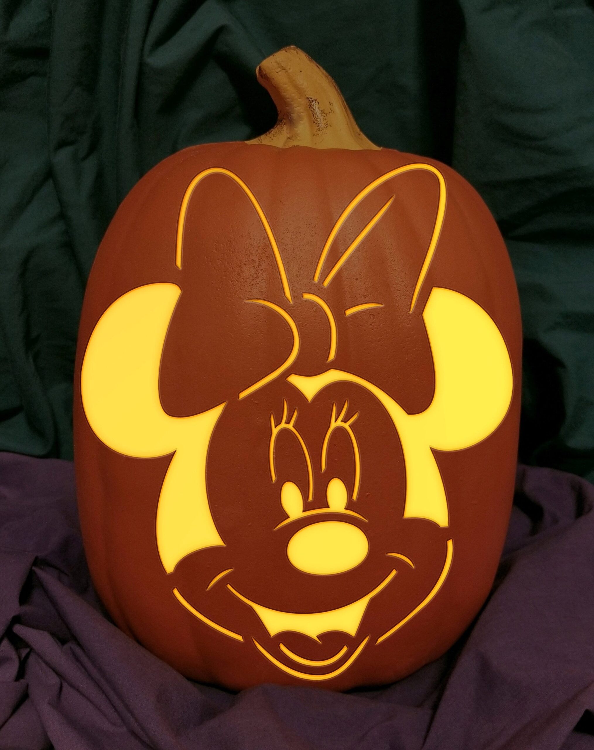 Minnie Mouse Face Carved Foam Permanent Pumpkin Etsy