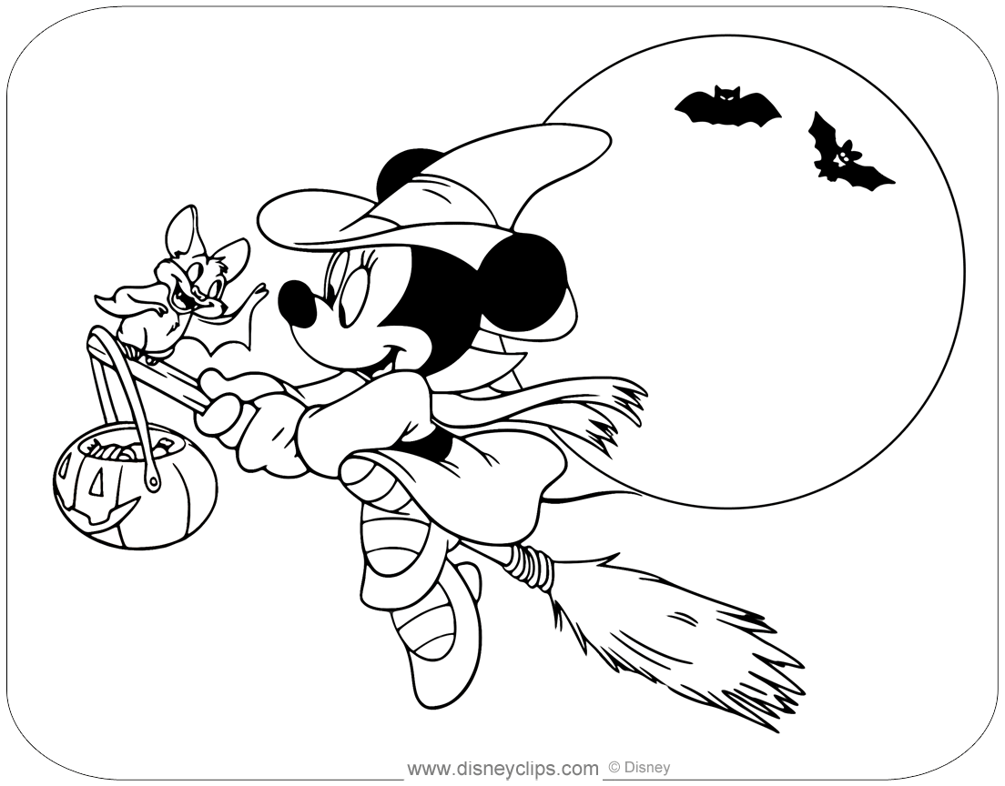 minnie mouse halloween coloring page