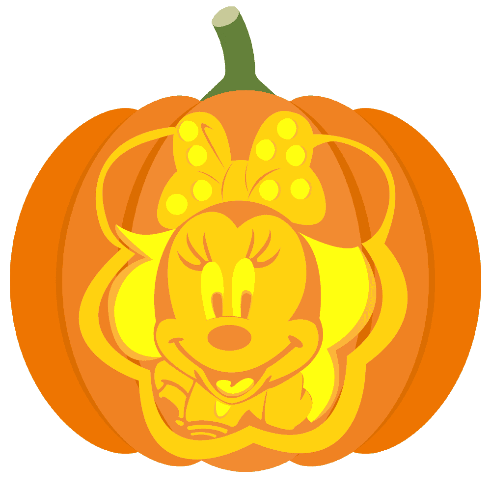 Minnie Mouse In Frame Pumpkin Stencil Free Printable Paper raft Templates