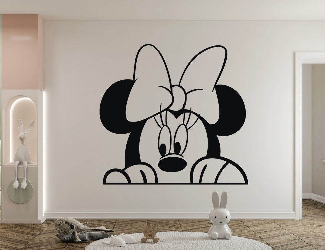 Minnie Mouse Wall Decal Cartoon Wall Decor For Kids Nursery K227 Etsy