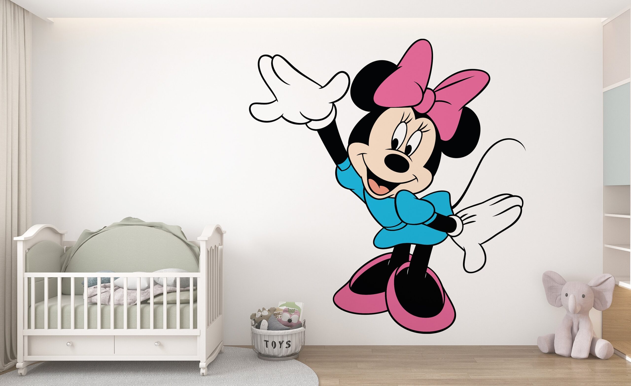 Minnie Mouse Wall Decal Cartoon Wall Decor For Kids Nursery Personalized Name Wall Decal Minnie Mouse Sticker K1037 Etsy Denmark