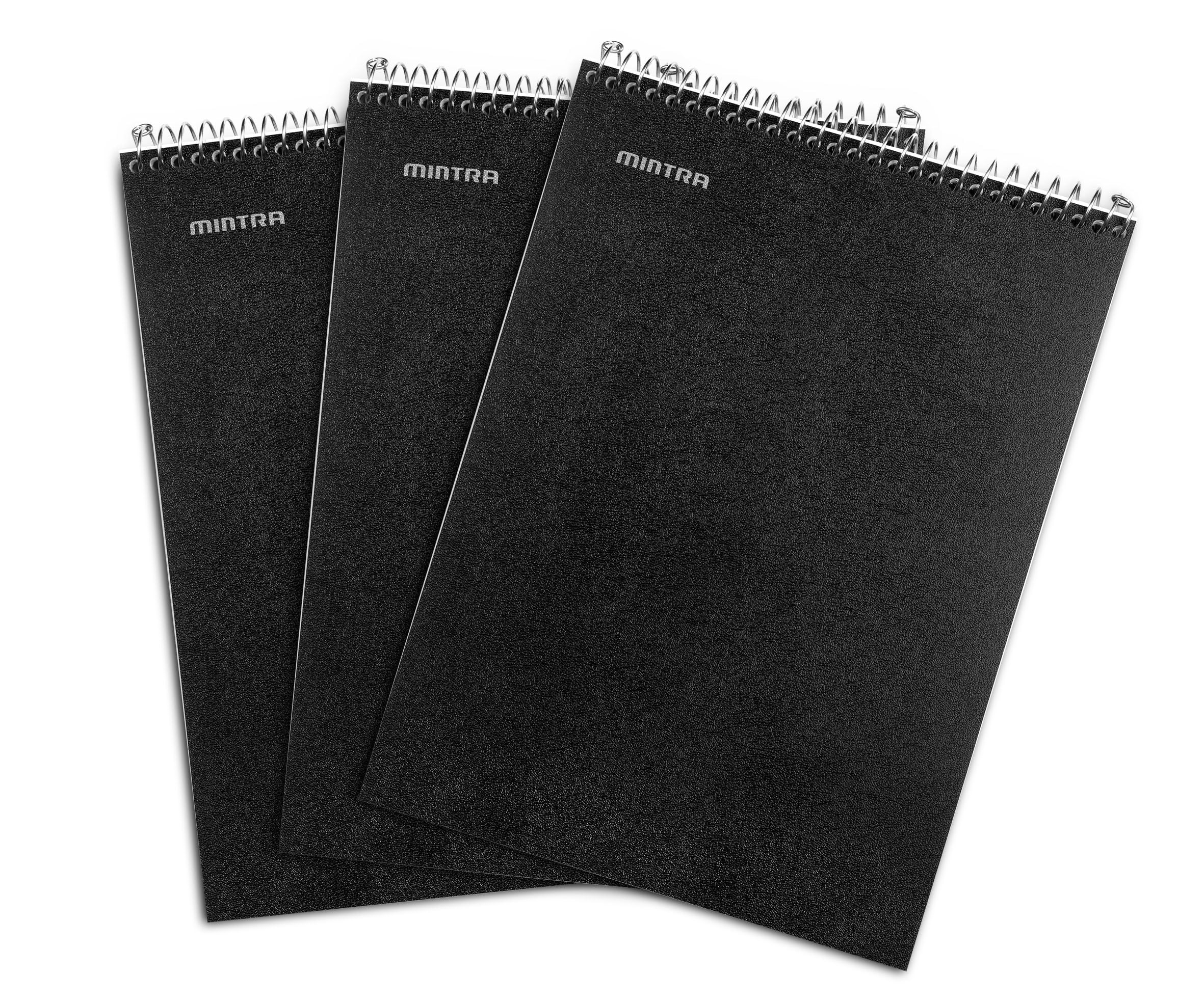 Mintra Durable Spiral Notebooks Top Binding 100 Sheets 3 Pack Black College Ruled Walmart