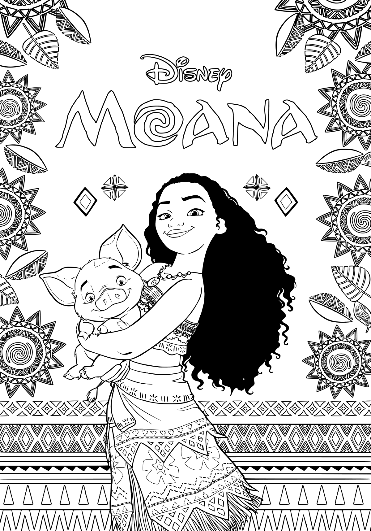 moana coloring pages free printable