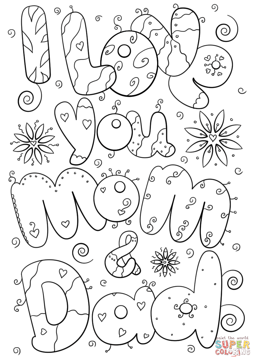 mom and dad coloring page