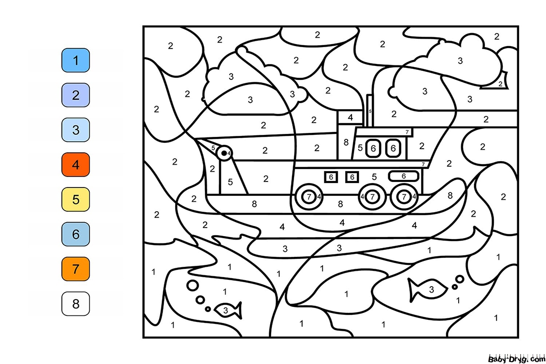 monster truck color by number