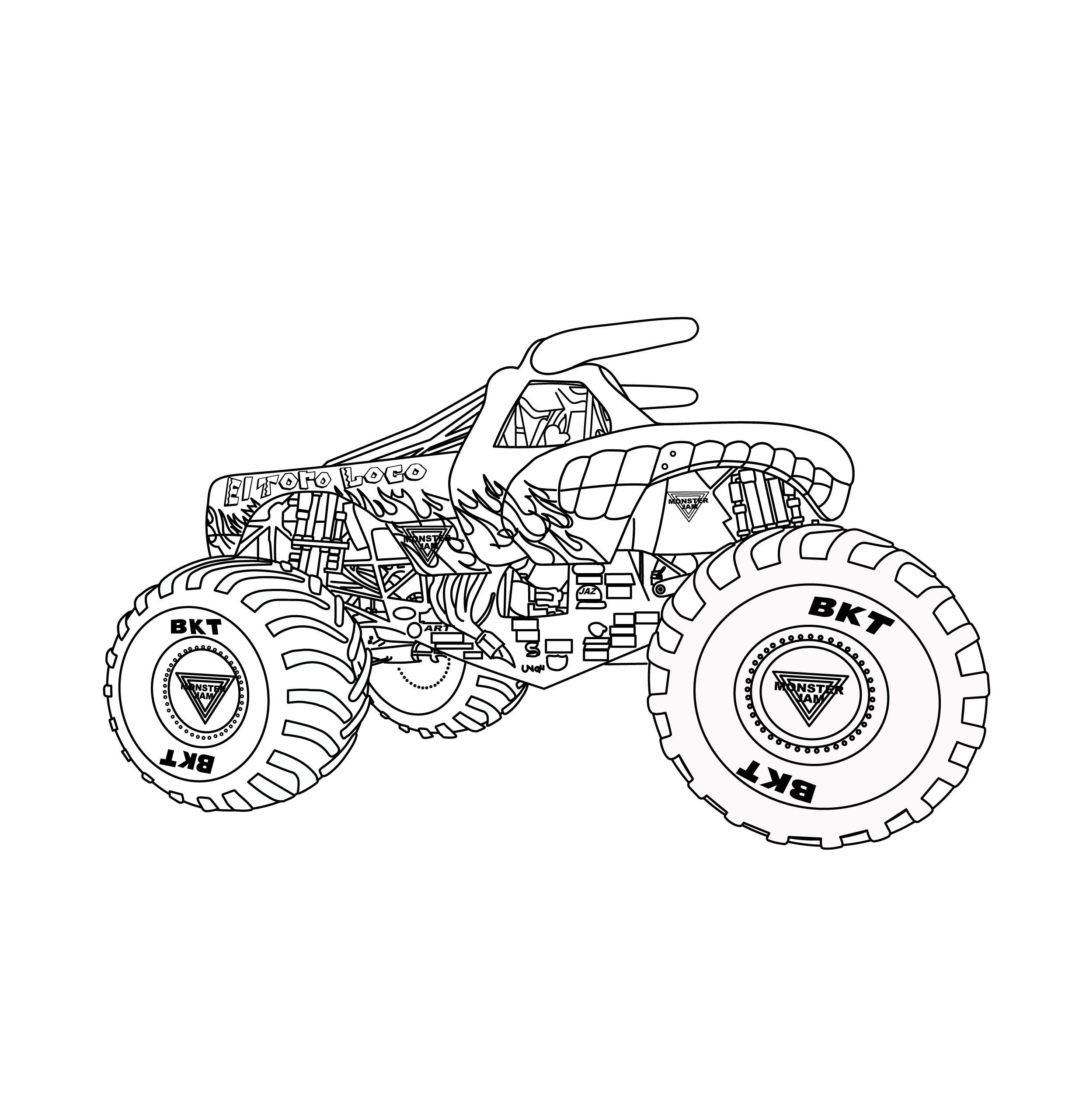 Monster Truck El Toro Loco Coloring Page Color Palette