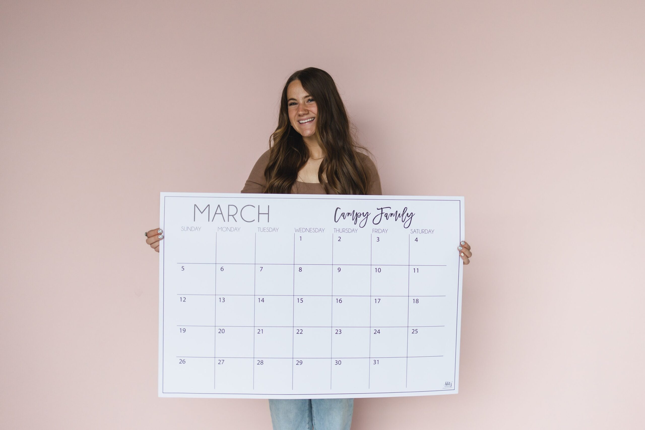 Most Popular Extra Large Classic Monthly Printed Personalized Wall Calendar 24 x16 36 x24 Or 48 x36 Etsy