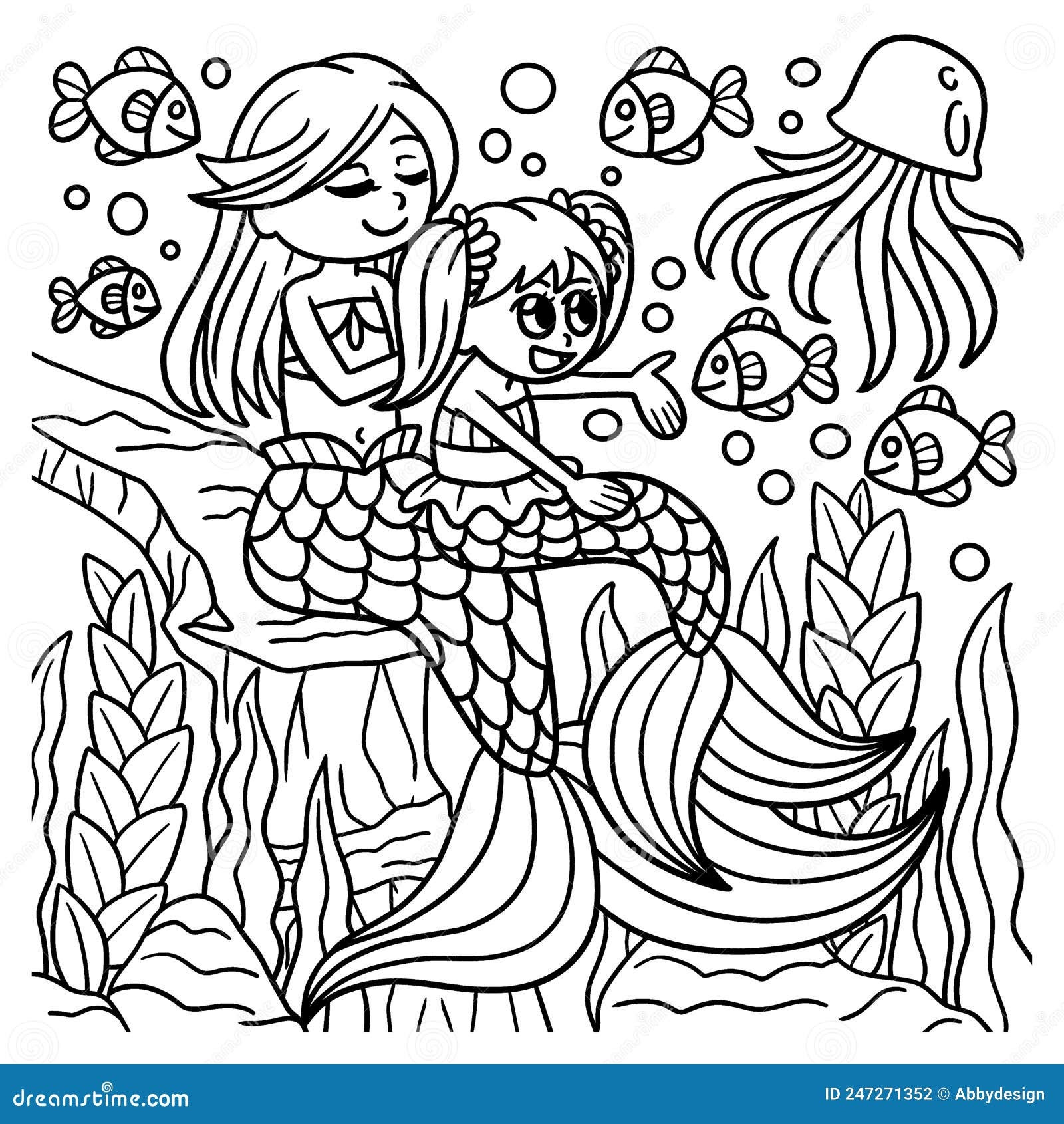 mom and daughter colouring pages