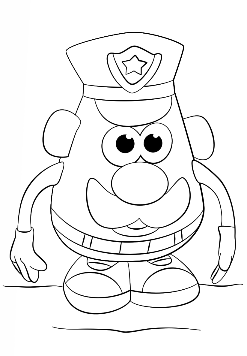 Mr Potato Head Police Officer Coloring Page Free Printable