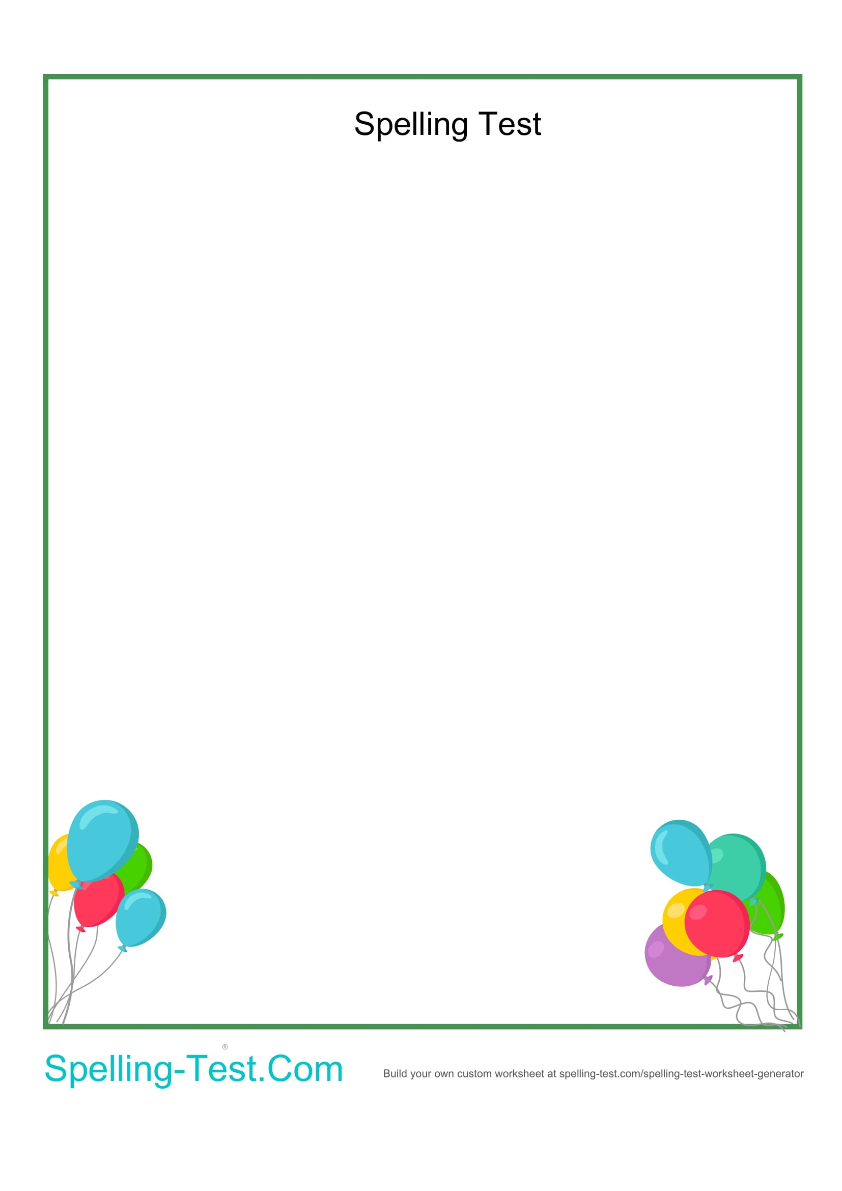 Multiple Choice Spelling Test Generator Maker Free Printable Spelling test