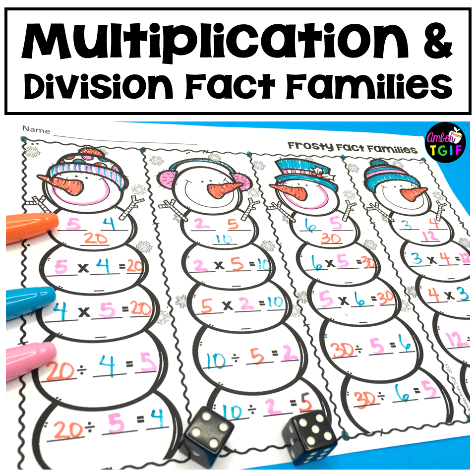 Multiplication Division Fact Families Winter Worksheets January Activities Made By Teachers