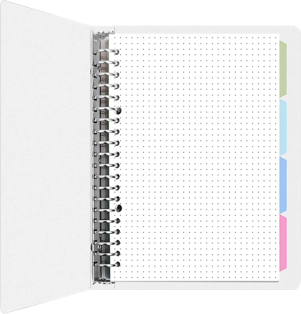 MyLifeUNIT Dotted Grid Notebook Loose Leaf Dotted Bullet Grid Journal With Divider 100gsm Of A5 Paper 60 Sheets 1Pack Amazon in Office Products