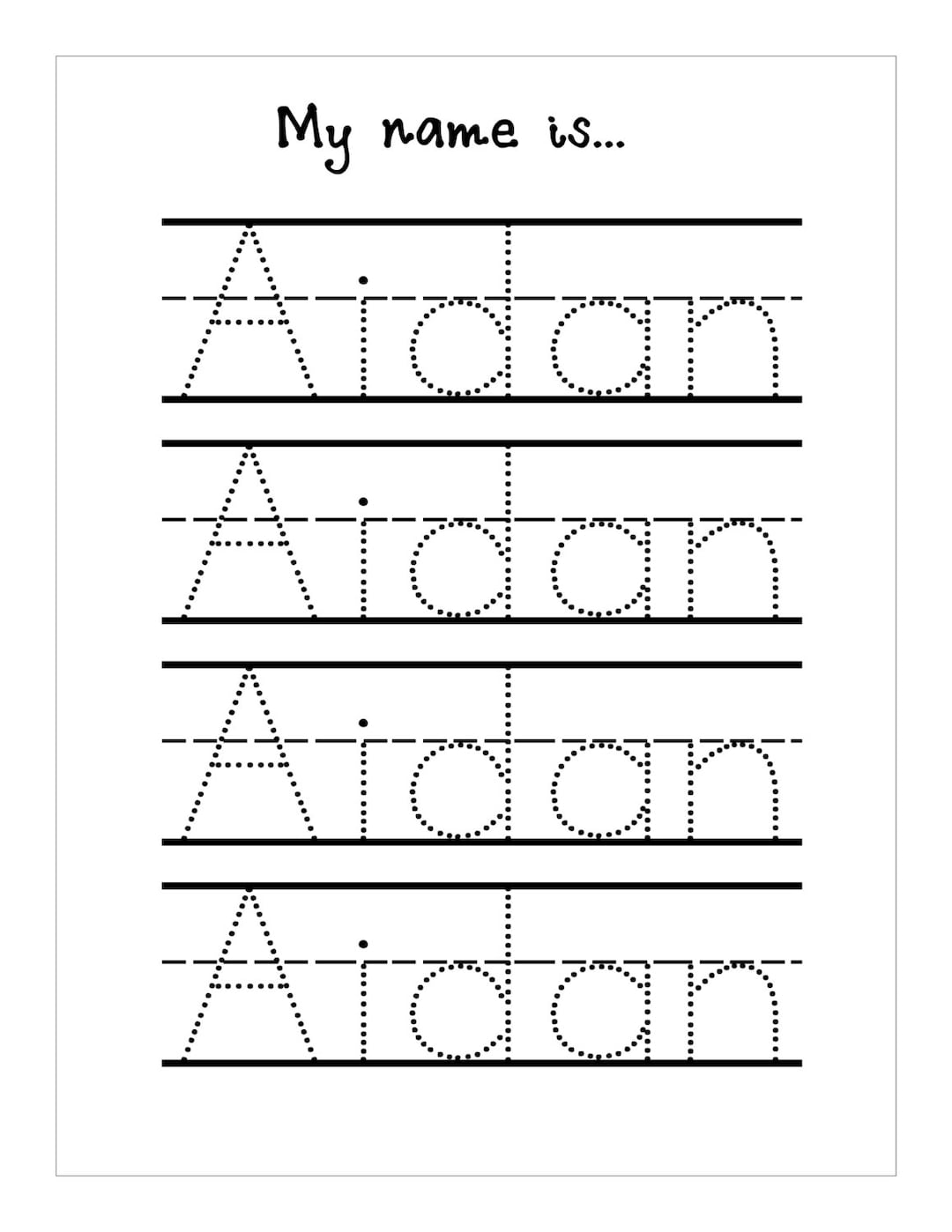editable name tracing