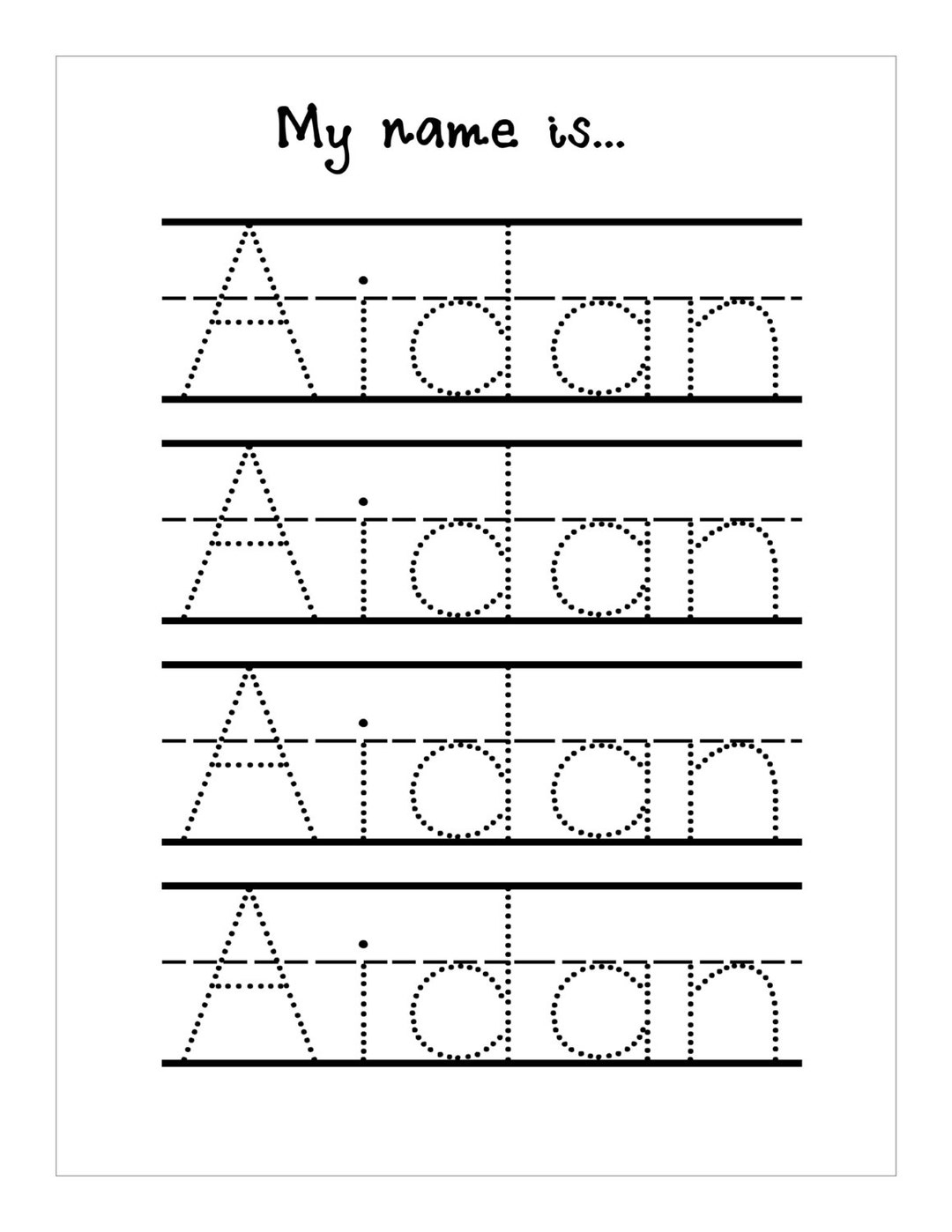 kindergarten name tracing generator