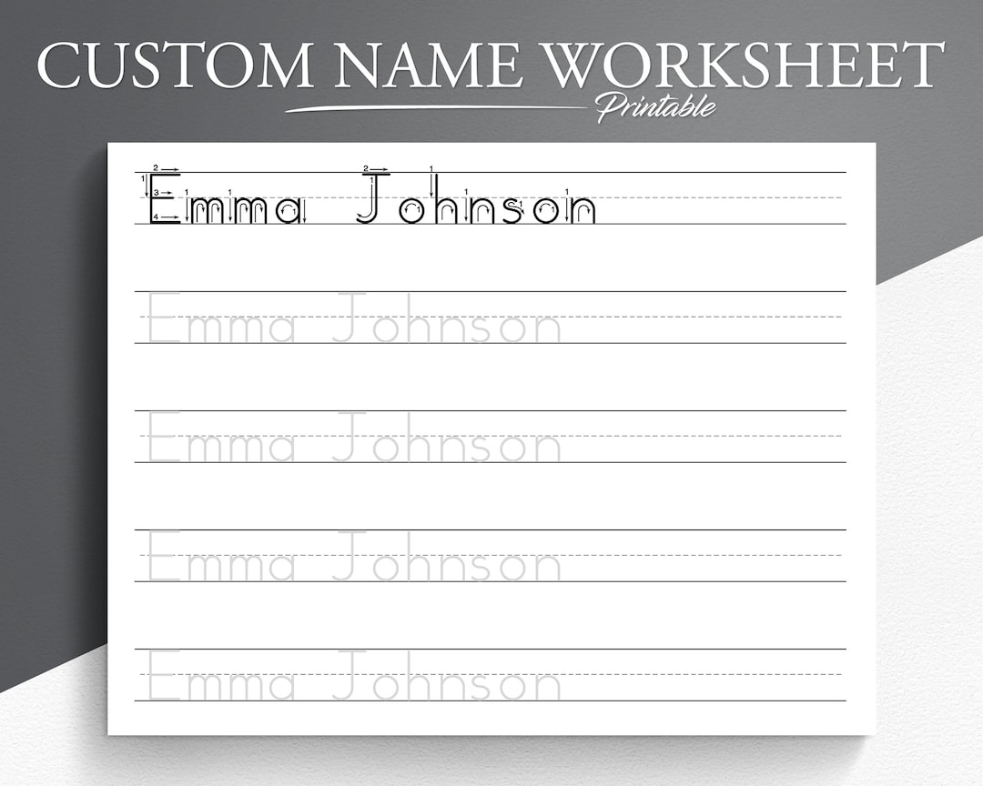 personalized name tracing sheets