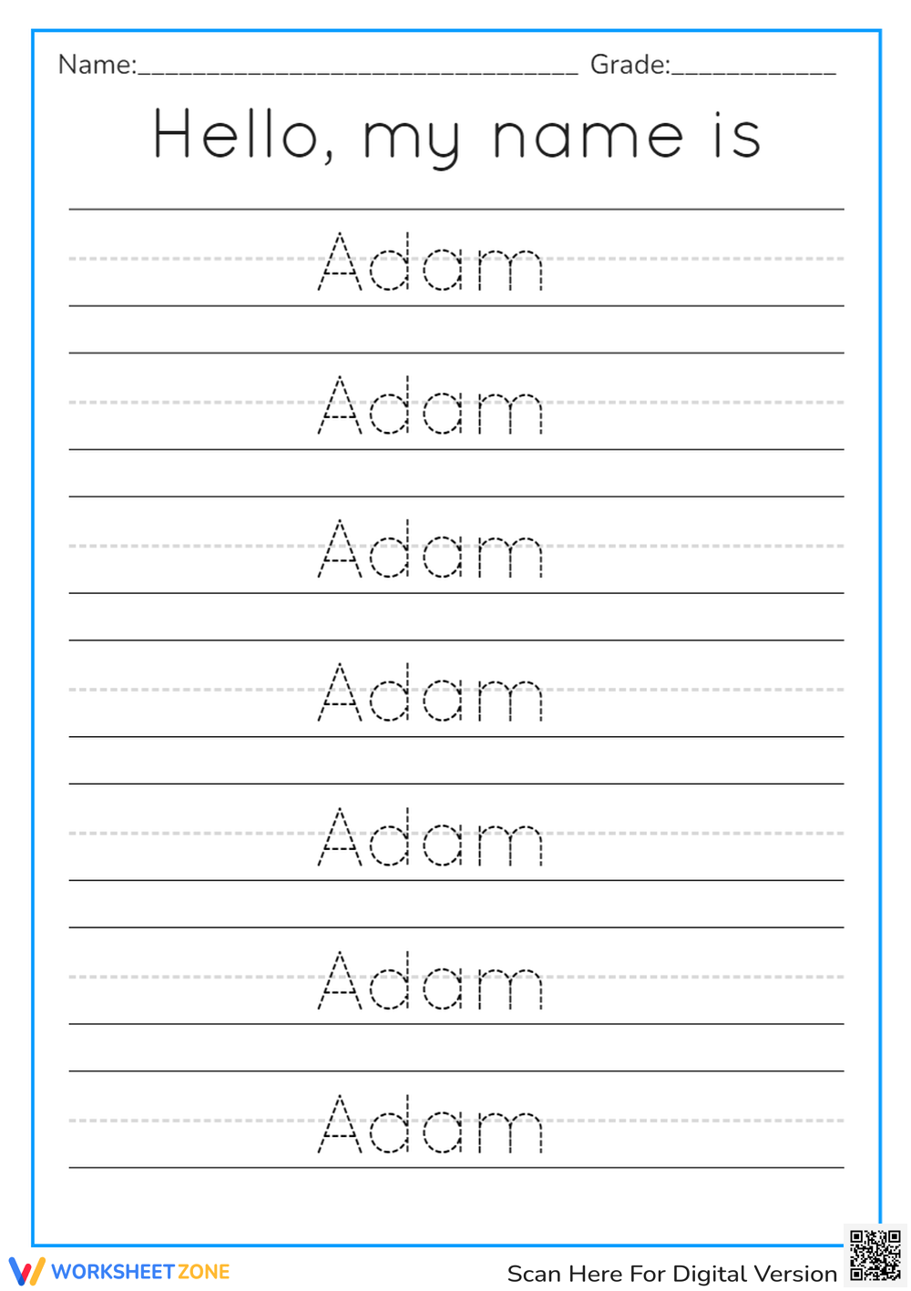 name tracing worksheets pdf