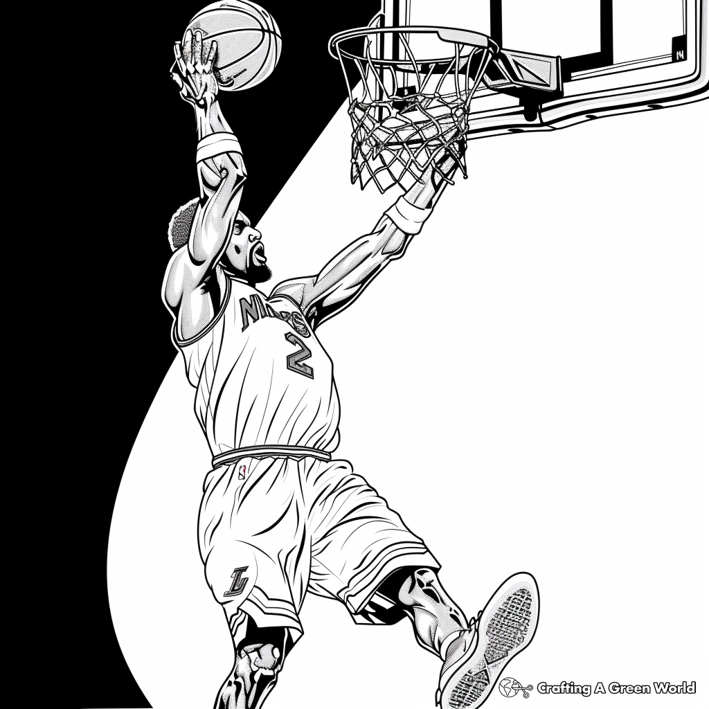 NBA Basketball Coloring Pages Free Printable 