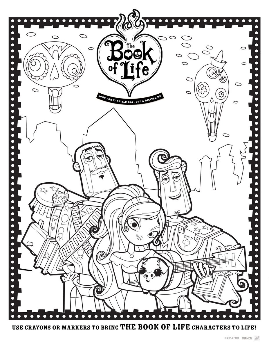Need A BookOfLifeDIY Idea Bring Manolo Maria And Joaquin To Life With These Coloring Sheets 
