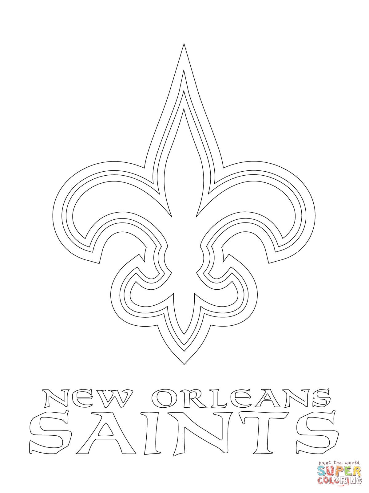 New Orleans Saints Logo Coloring Page Free Printable