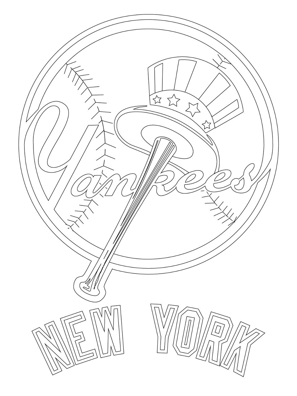 New York Yankees Logo Coloring Page Free Printable