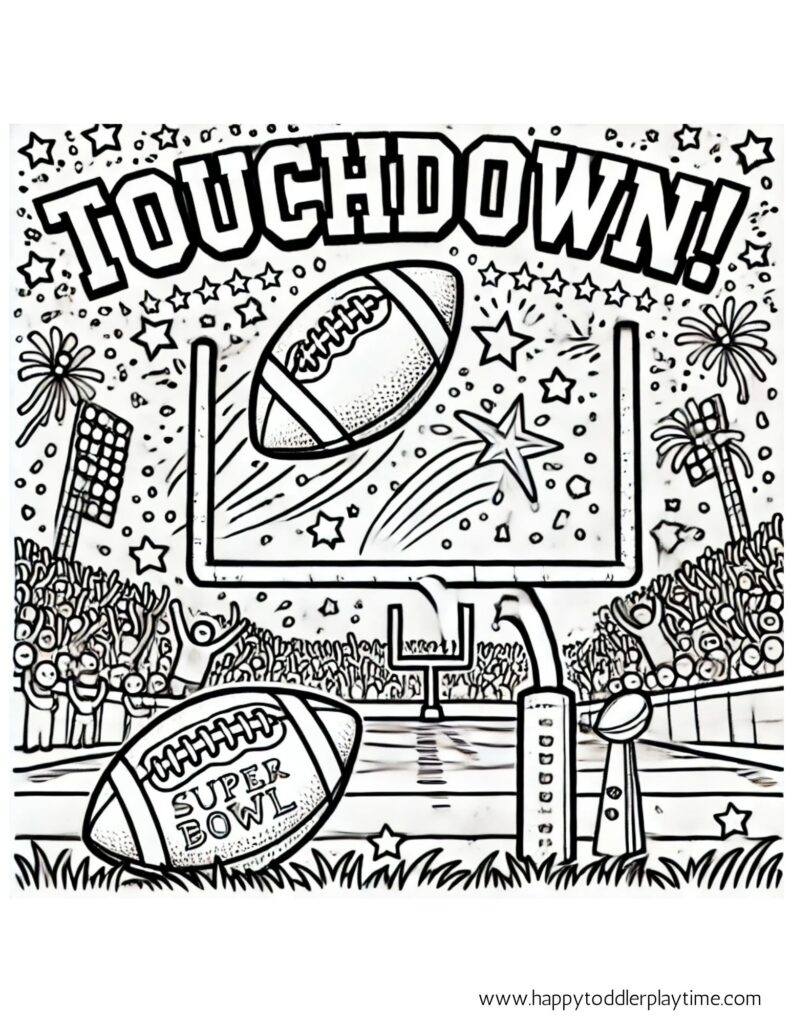 NFL Super Bowl Coloring Pages For Kids Happy Toddler Playtime
