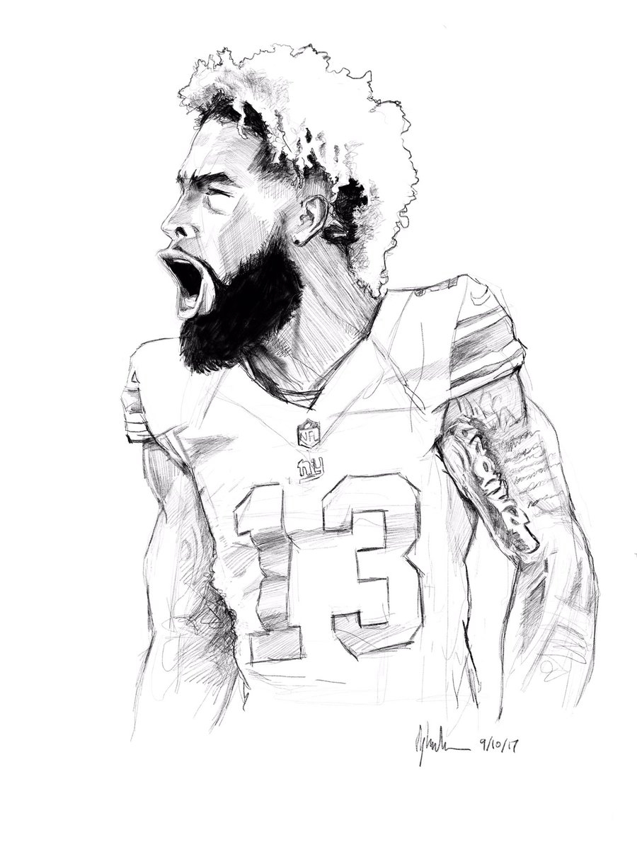 NFL Week 1 Sketch Odell Beckham Jr nfl odellbeckham odellbeckhamjr football widereceiver OBJ 3