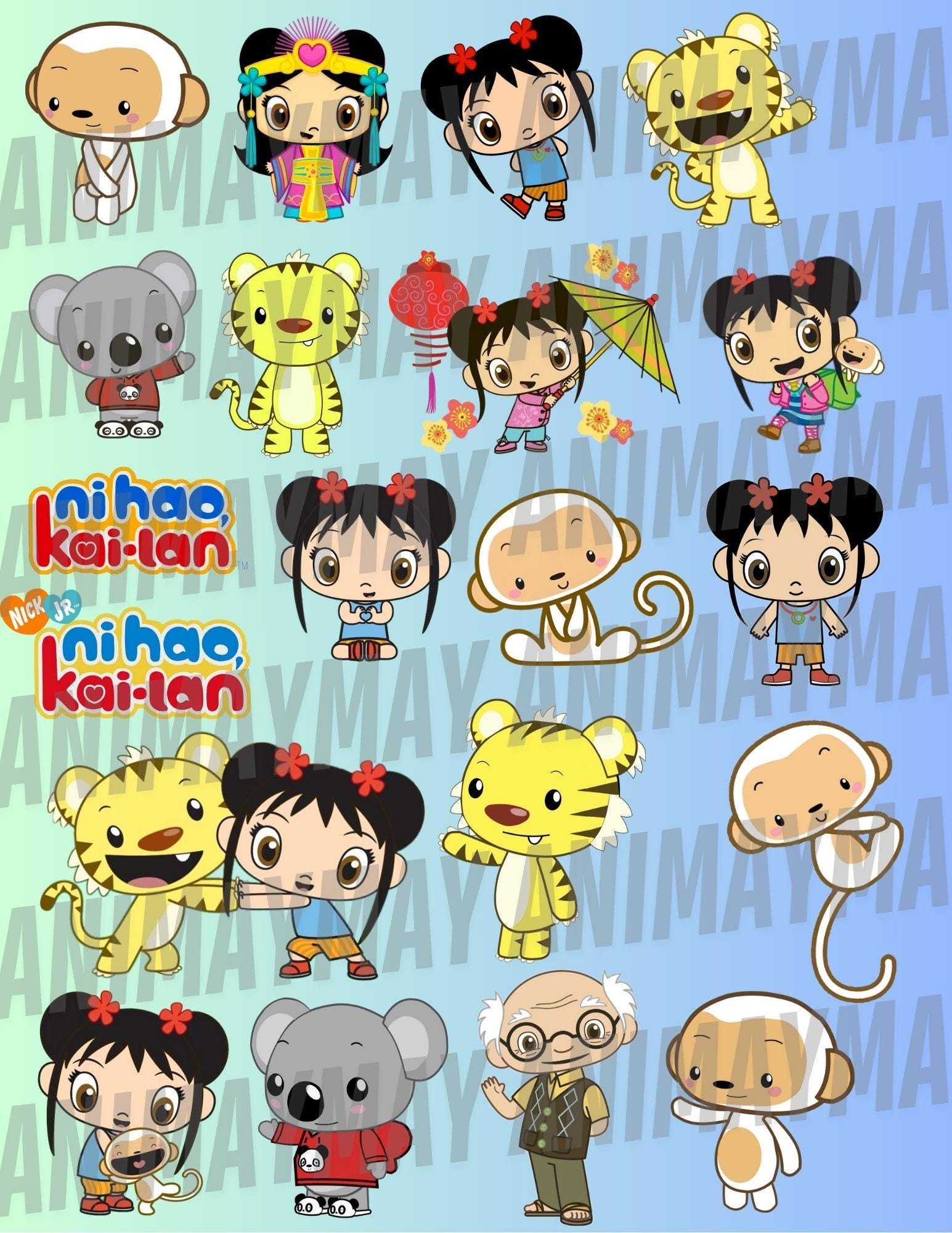 Ni Hao Kai Lan Designs Bundle Clipart For Projects digital Download Etsy