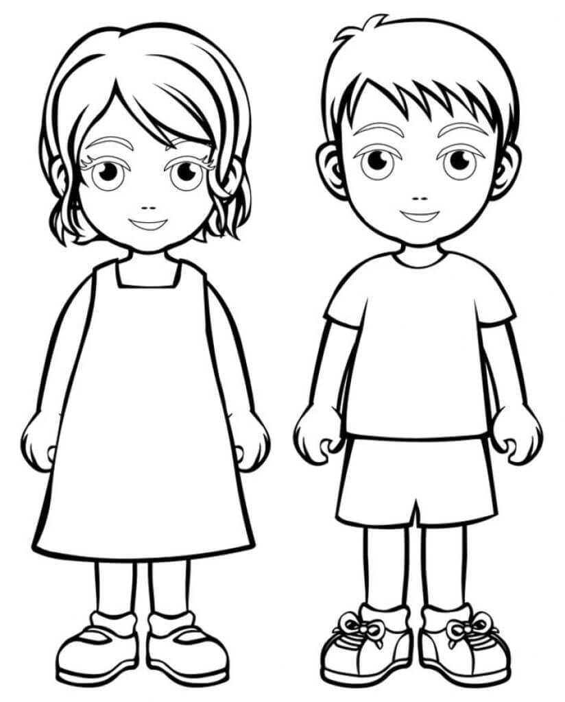 Ni o Y Ni a Para Colorear Imprimir E Dibujar ColoringOnly Com