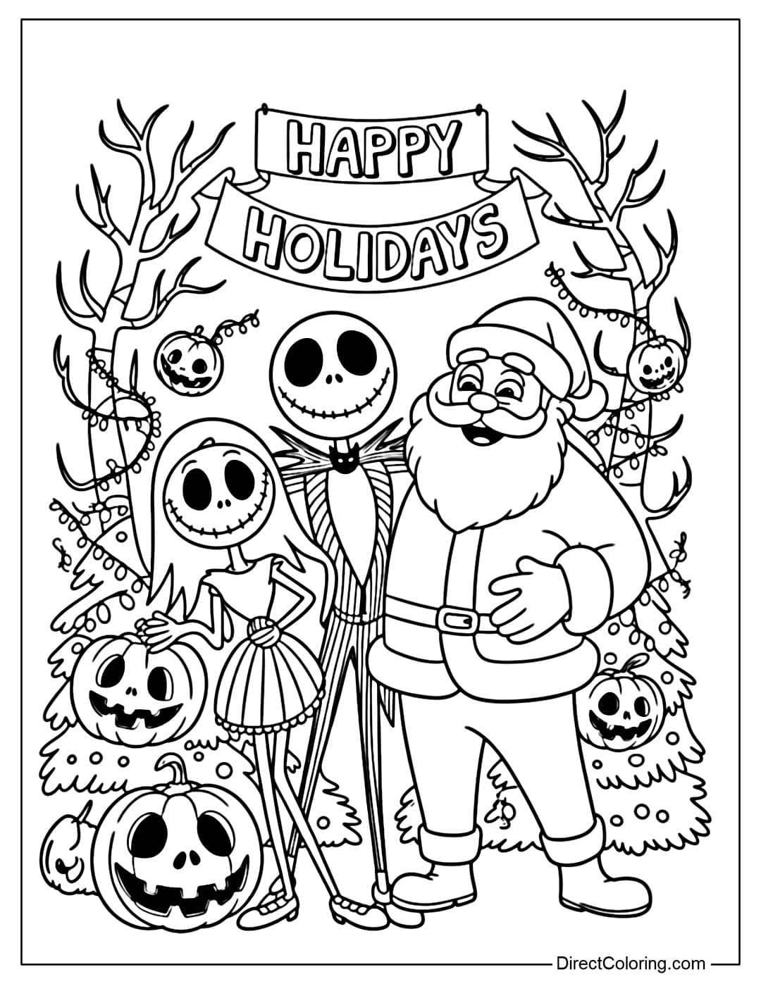 Nightmare Before Christmas Coloring Pages Free PDF To Download And Print