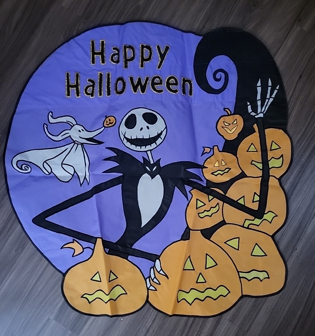Nightmare Before Christmas Jack Skellington Zero Happy Halloween Flag EBay