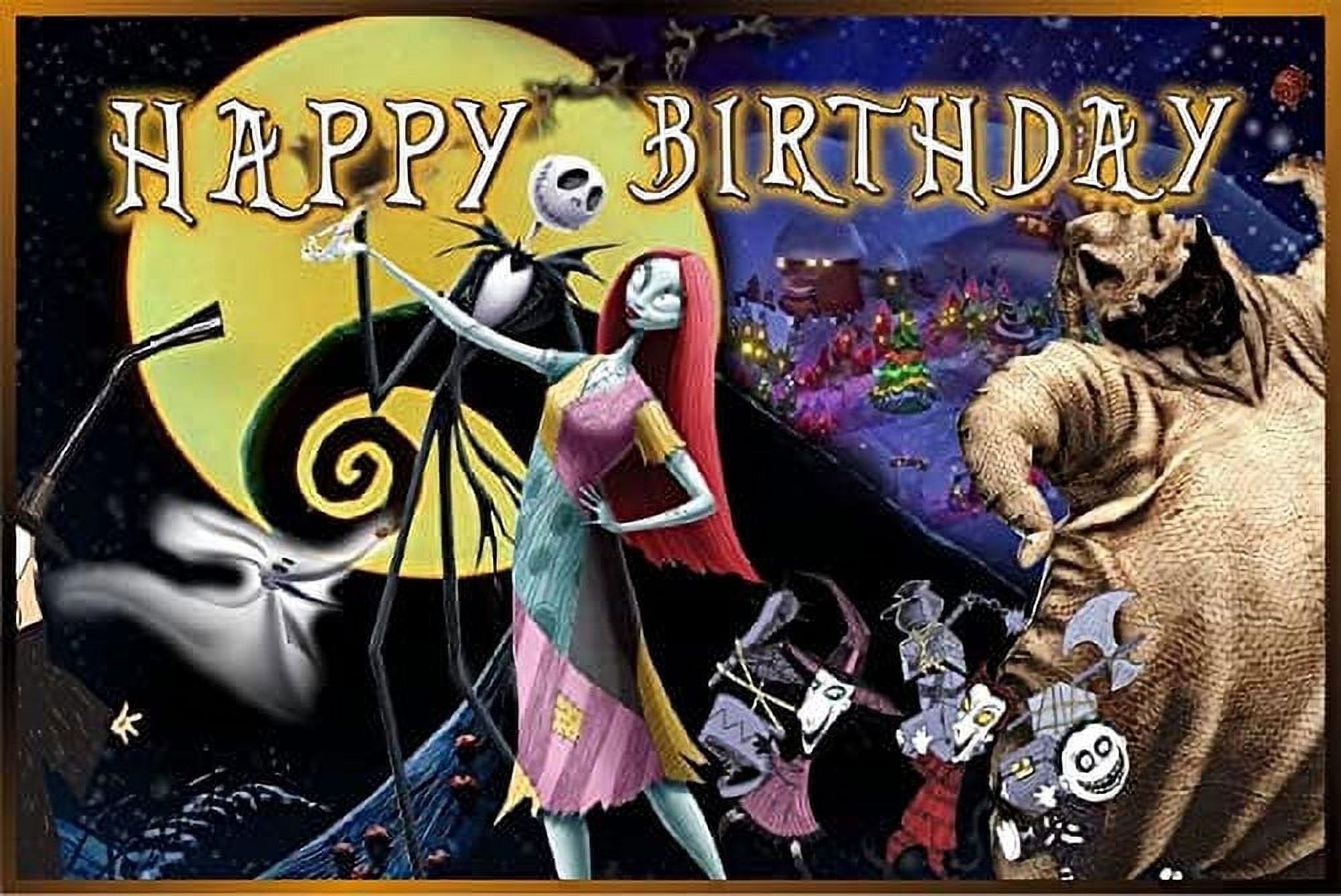Nightmare Before Xmas Jack And Sally Edible Icing Image Cake Topper 1 4 Sheet Or Larger Walmart