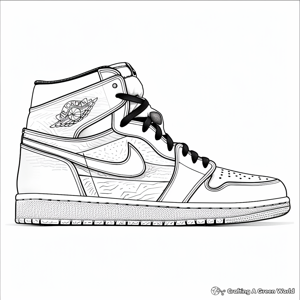 Nike Air Jordan 1 Coloring Pages Free Printable 