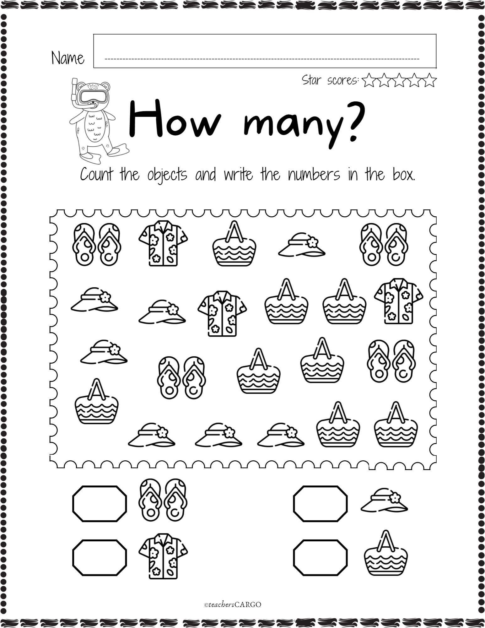 counting to ten worksheets