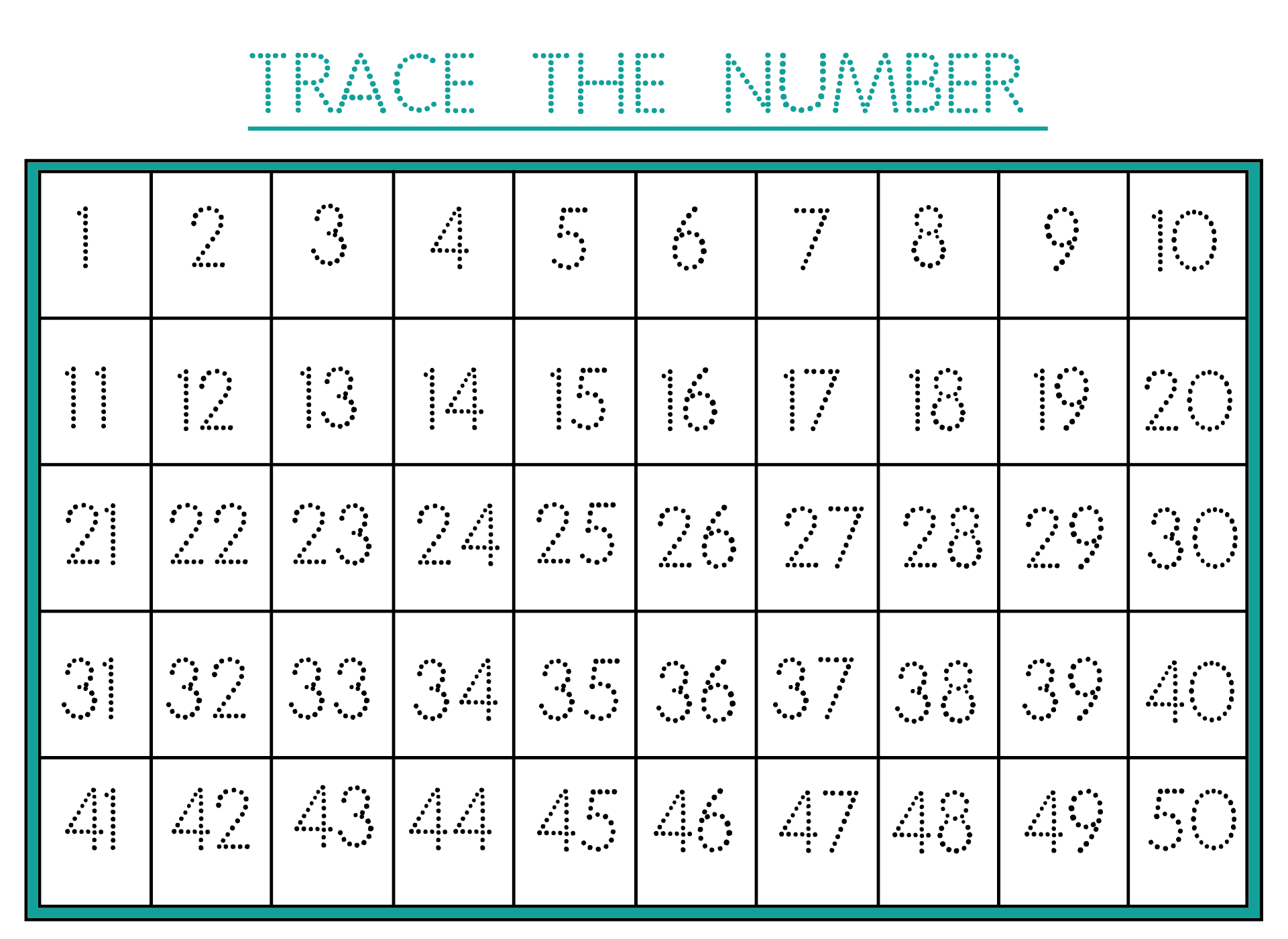 Number 1 50 Worksheet 12 Free PDF Printables Printablee