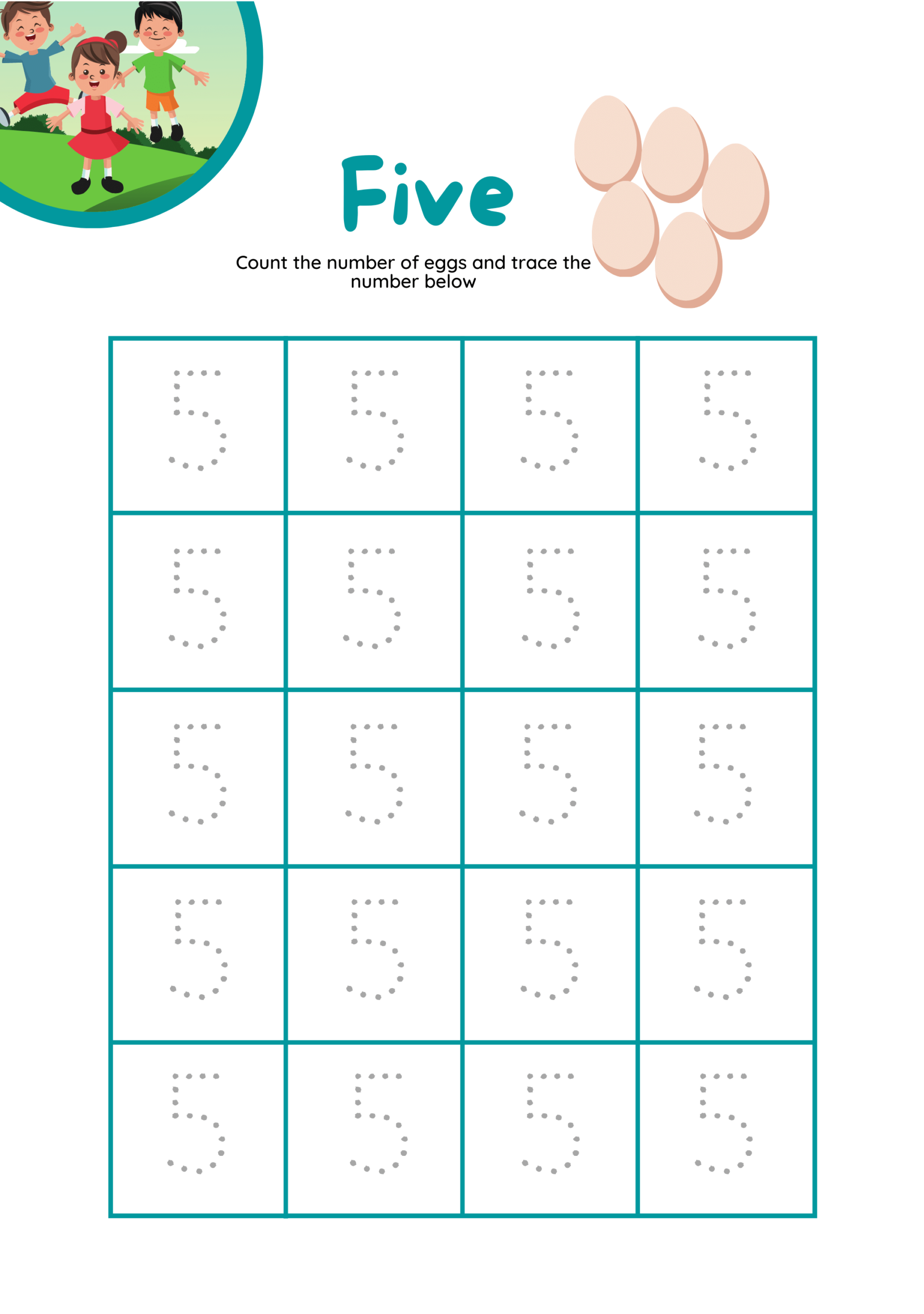trace the number 5