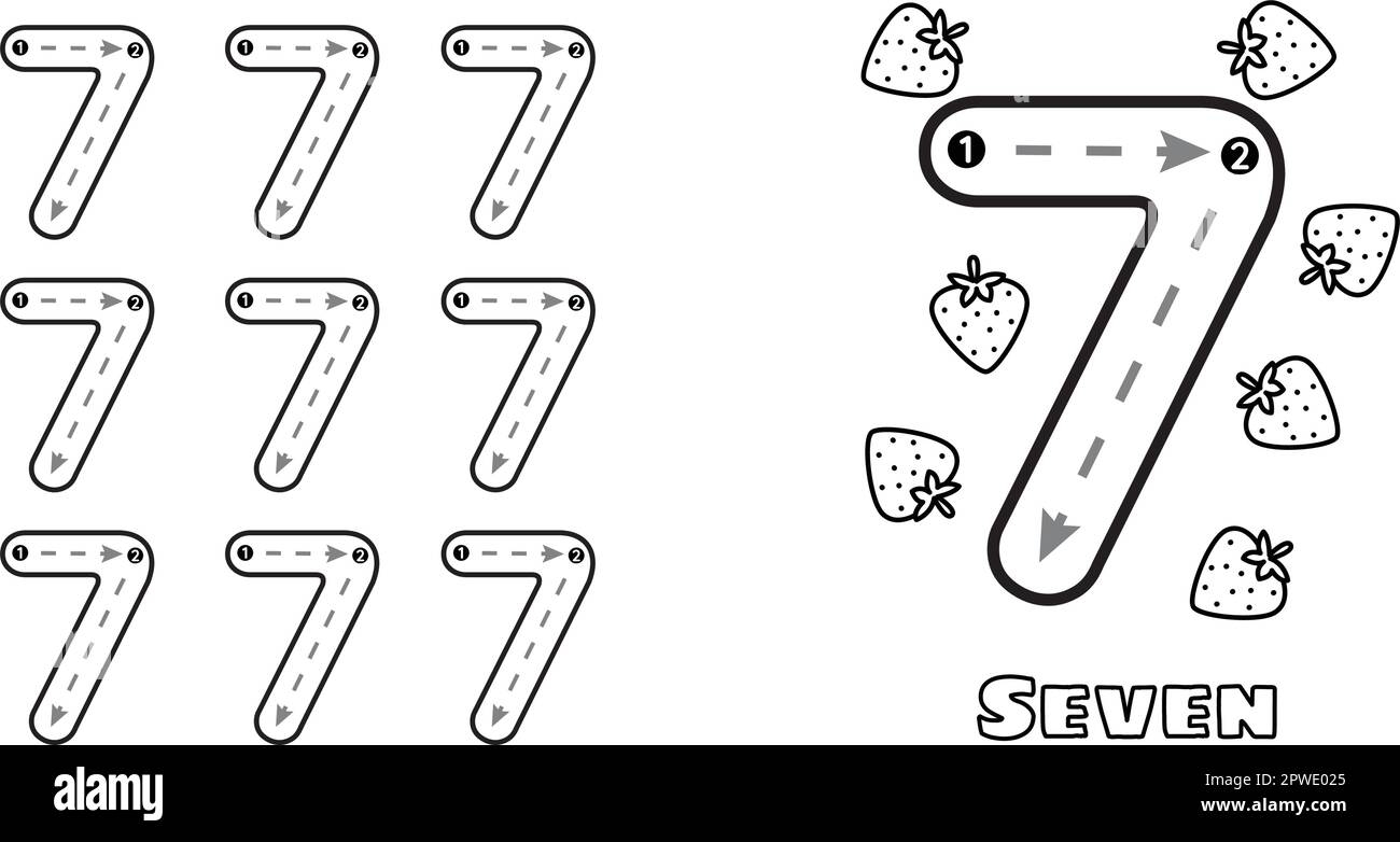 Number 7 Worksheet Hi res Stock Photography And Images Alamy