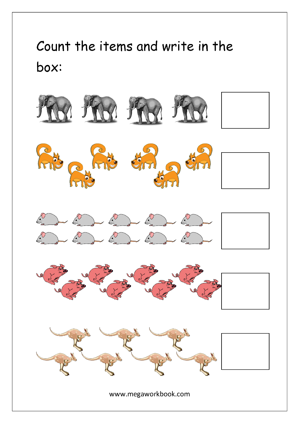 Number Counting Worksheets Math Counting Worksheets Free Counting Worksheets For Kindergarten And Preschool MegaWorkbook