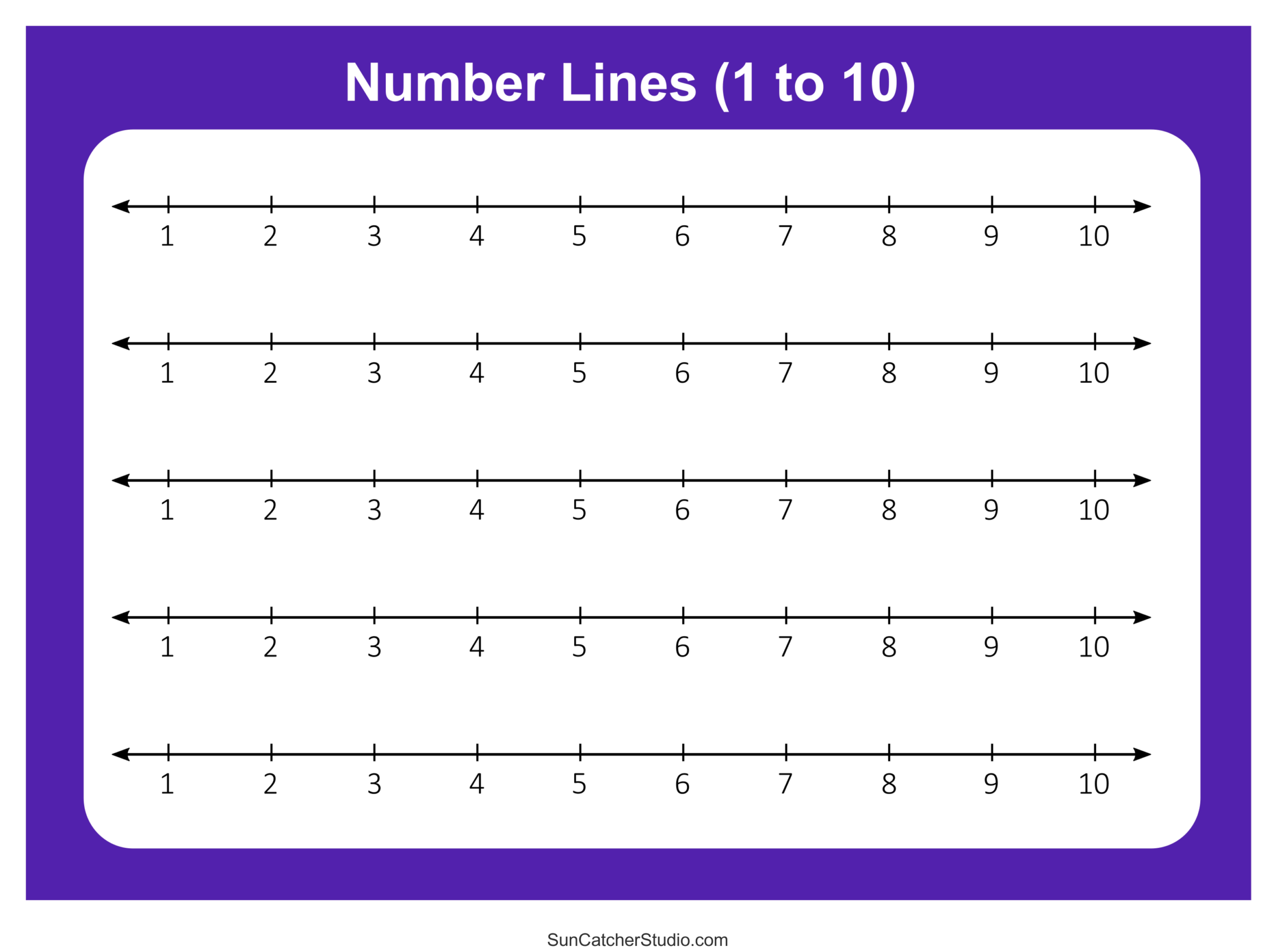 number line printable 1 10