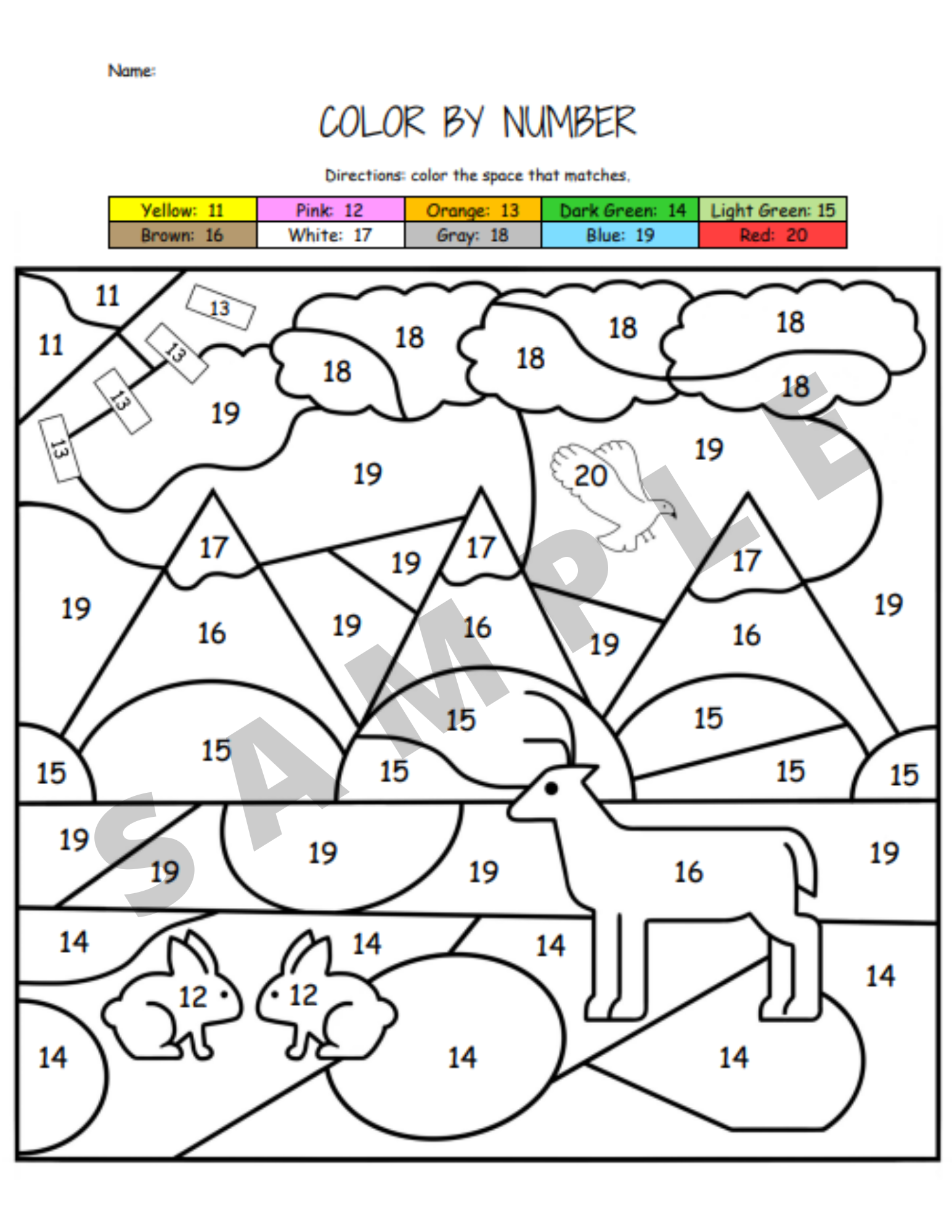 Number Recognition And Identifying Numbers 11 20 Coloring Activity Worksheet For K 5 Teachers And Students In The Math Classroom Classful