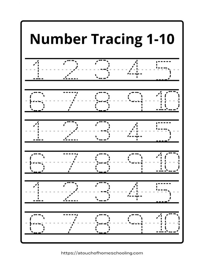 free number tracing sheets