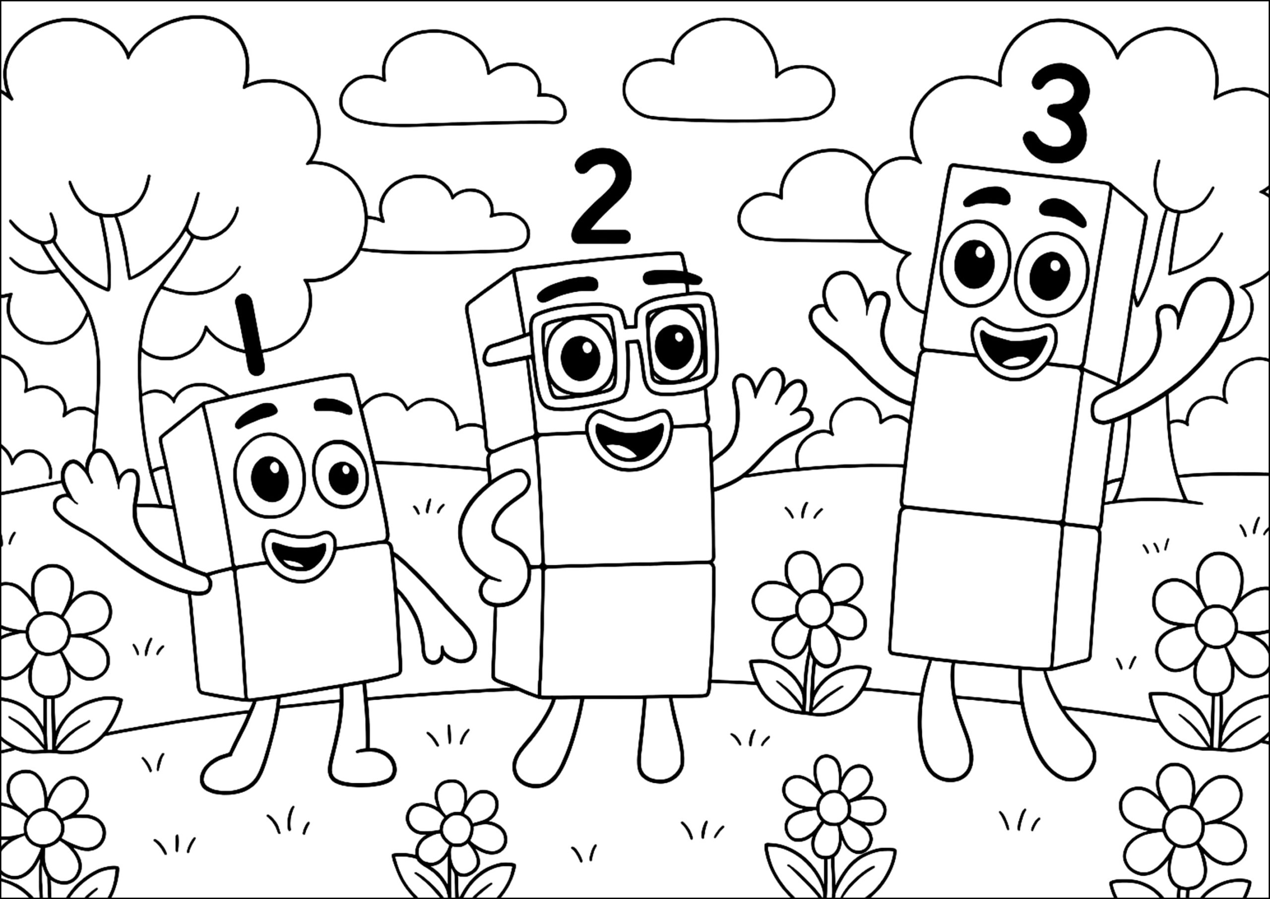 number blocks coloring pages