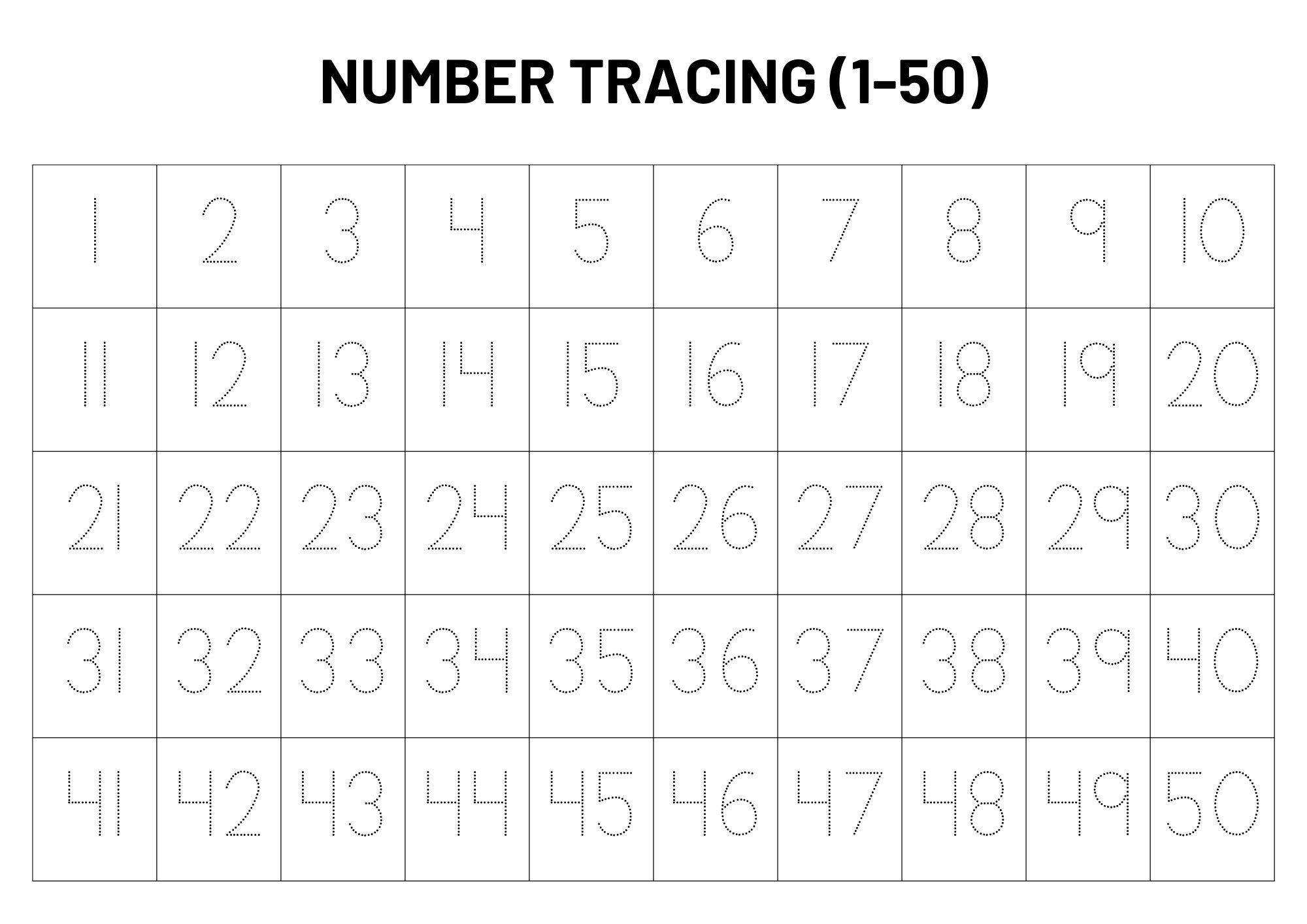 Numbers 1 100 Tracing Worksheet Handwriting Practice For Preschool Kindergarten Year 1 digital Download Etsy
