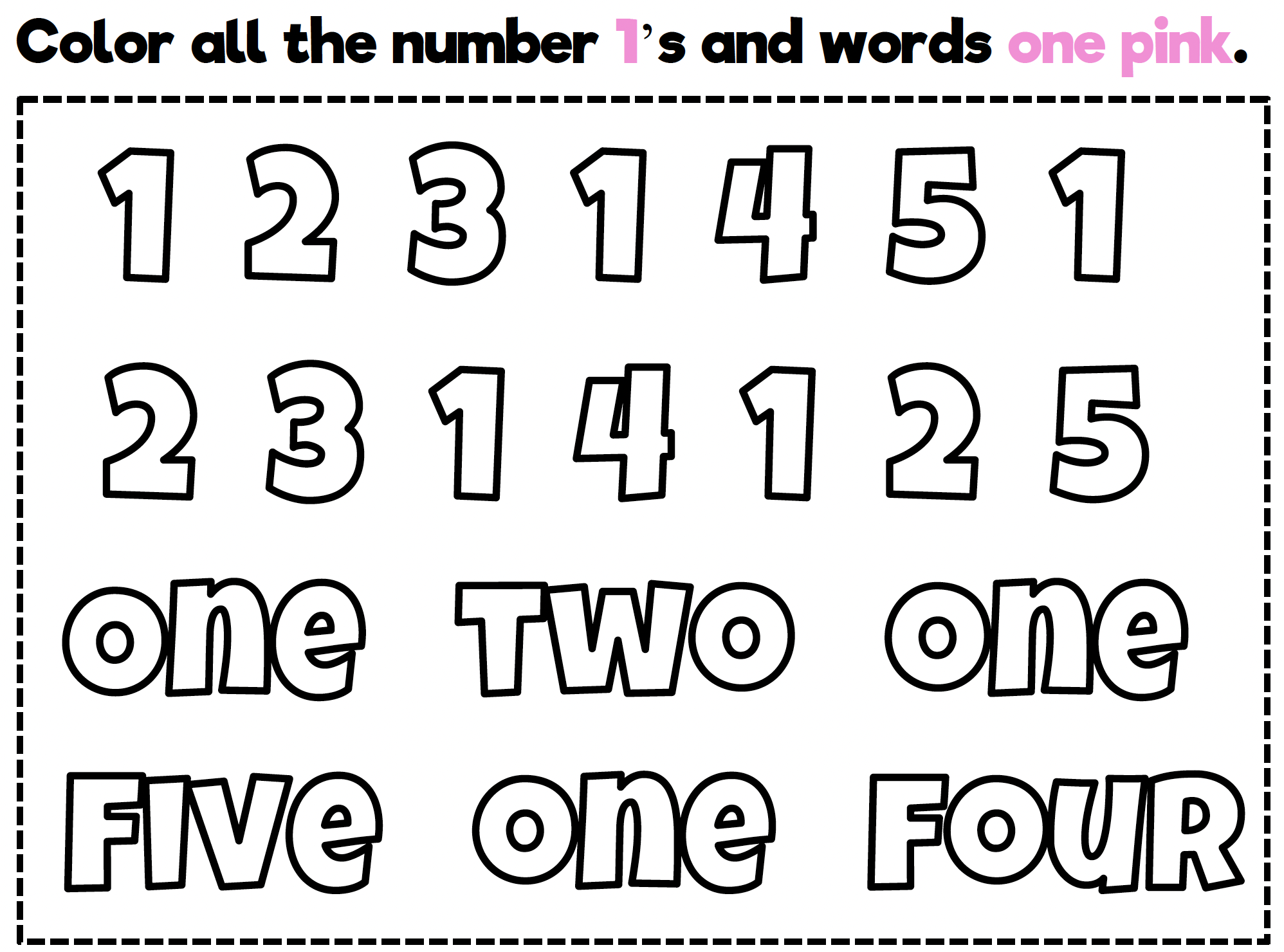 numbers and number words
