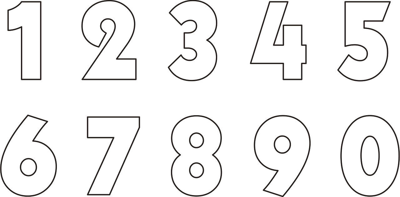 large print numbers 1 10